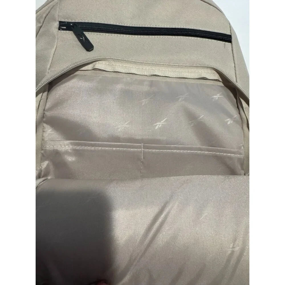 NWT Reebok Kaiser 24L Backpack Beige Laptop School Travel Gym Unisex